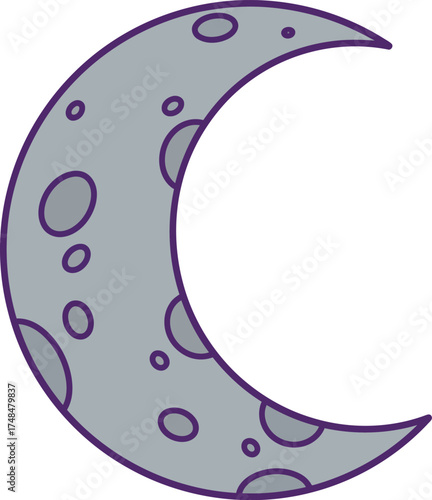 Crescent moon vector illustration scalable celestial body icon for eps graphics