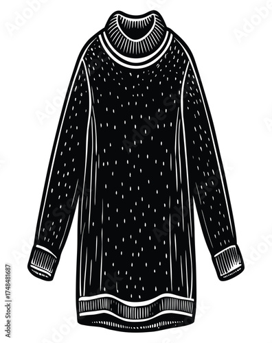 Black and white shirt and sweater fashion illustration