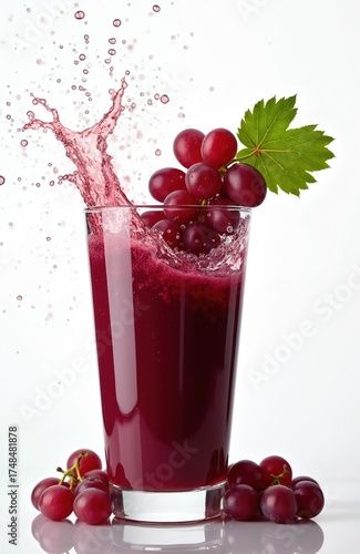 Wallpaper Mural Grape juice splash in glass with grapes. Fresh fruit juice beverage full of vitamins. Healthy refreshment drink concept. Tasty summer cooler drink. Food and beverage concept. Natural product. Torontodigital.ca