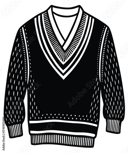 Vector illustration of sweater and shirt clothing fashion design