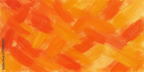 Abstract watercolor background with fiery orange and yellow paint splashes creating a hot, textured grunge pattern