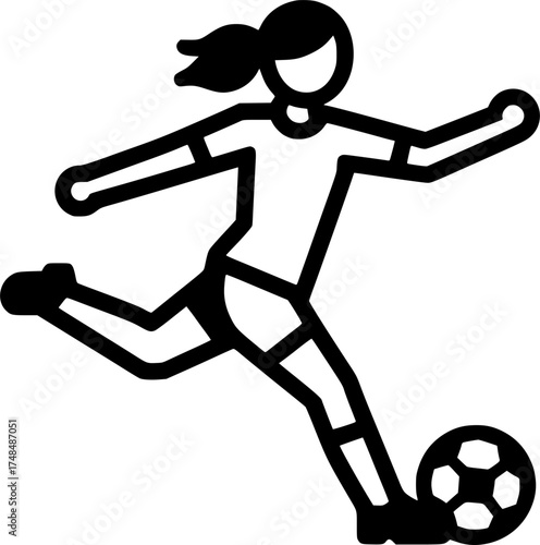 Football player kick the ball sign, symbol, vector, art