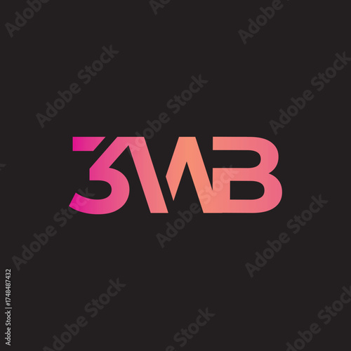  Minimal abstract letter WB logo.