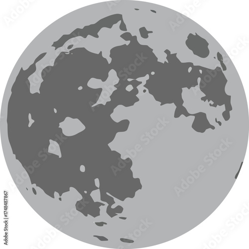Scalable vector illustration of the moon for digital graphics and design projects