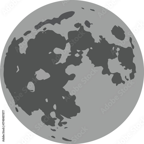 Scalable vector illustration of the moon full phase cosmic celestial body