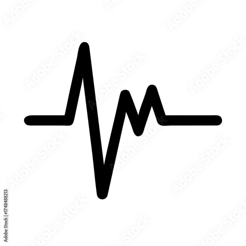 Black heartbeat line representing vital signs