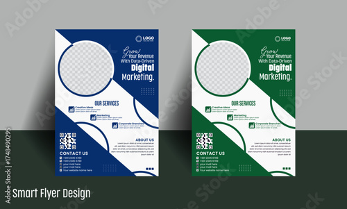 Smart & Digital, Clean & Professional flyer Design with template and Editable also