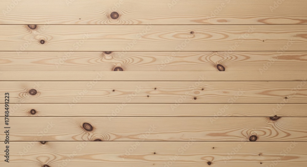 Fototapeta premium Light Brown Wooden Planks Texture Background, Wood Grain, Horizontal, Natural Knot