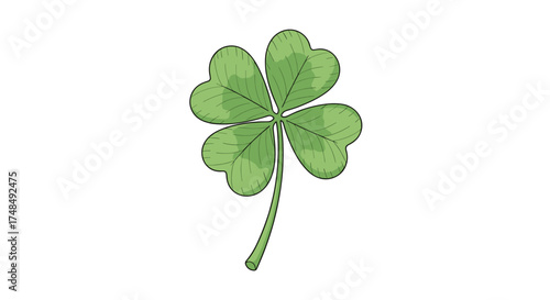 A vibrant green lucky four-leaf clover symbolizing good fortune and serendipity.