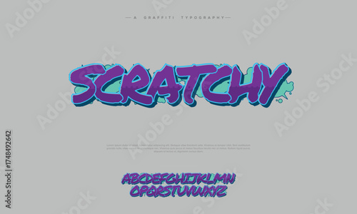 Creative Gritty Graffiti Font Urban Hip Hop Lettering Vector
