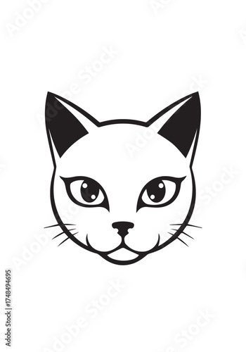 Cute animal black and white icon