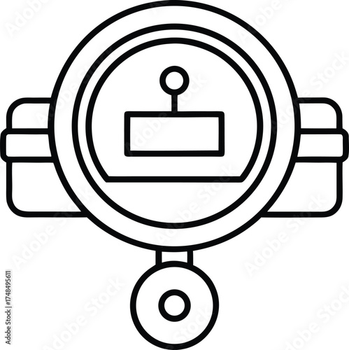 Smart Water Meter Communicating Live Data Line Art Vector illustration