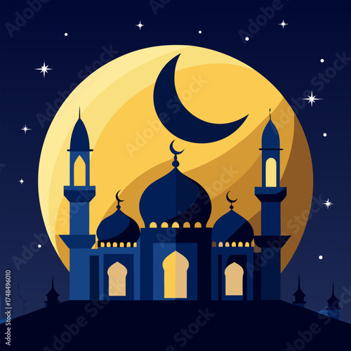 Mosque Silhouette vector icon