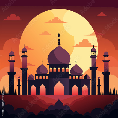 Mosque Silhouette vector icon