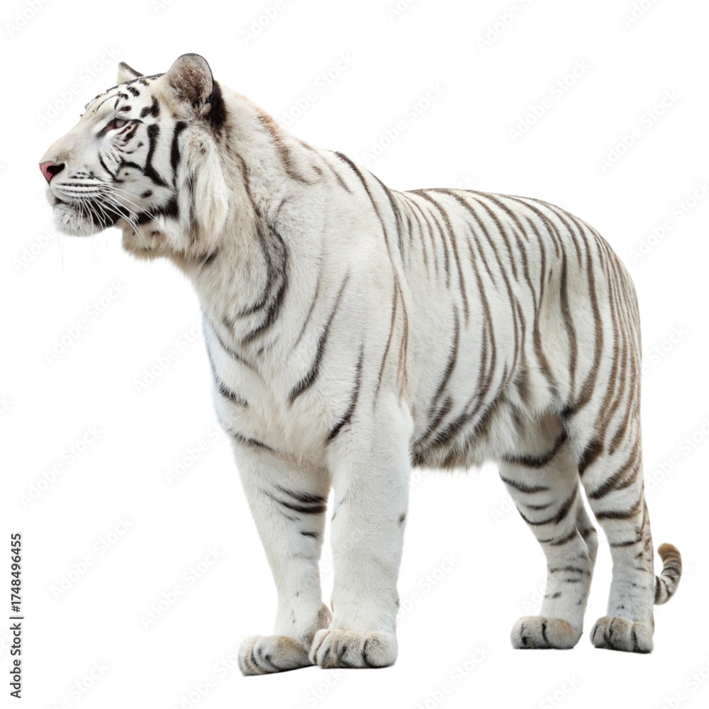 Fototapeta premium Majestic White Tiger for Wildlife and Nature Education