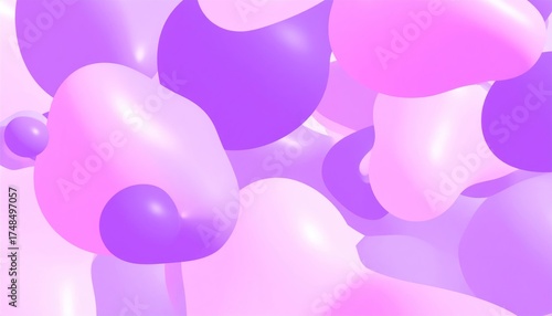 Abstract Soft Bubbles in Pastel Pink and Purple Background.