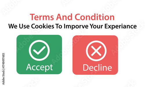 Accept or Decline for Terms and Conditions: An acceptance or decline button on the website.