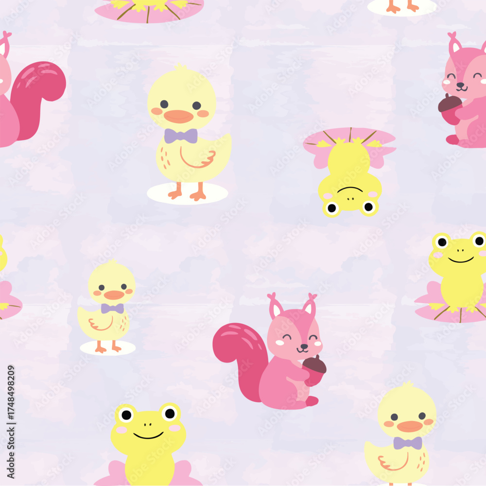 Fototapeta premium cute teddy all over pattern print illustrations vector art BOW TIE AND STRAWBERRY CONVERSATIONAL SEAMLESS PATTERN ALL OVER PERINT WITH DARK BLACK AND POLKA DOTS BACKGROUND VECTOR ILLSUTRATION 