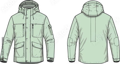 this jacket schematic is a masterclass in functional elegance—like a wearable interface waiting to be digitized.
