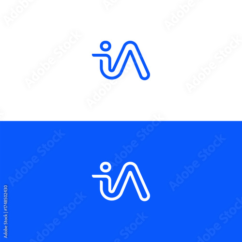 Modern iA Monogram Logo Design  Minimalist Branding Element
