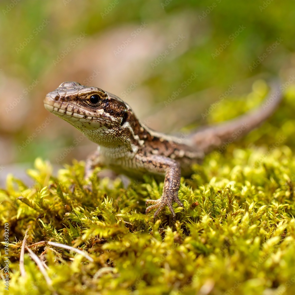 Obraz premium Lizard on moss