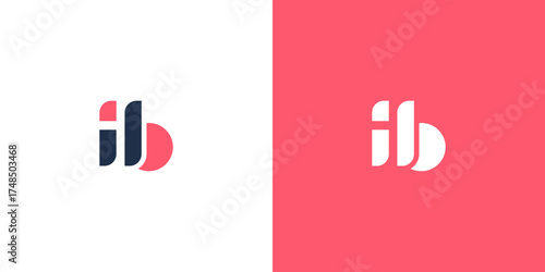 Modern IB, letter i and B Initials Logo  Abstract Brand Design