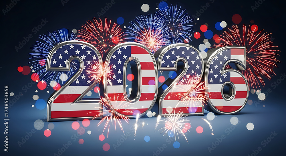 custom made wallpaper toronto digital2026 Bold Display of American Patriotism with Fireworks on Blue