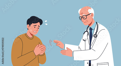 Doctor Examining a Patient with Chest Pain Healthcare and Medical Consultation