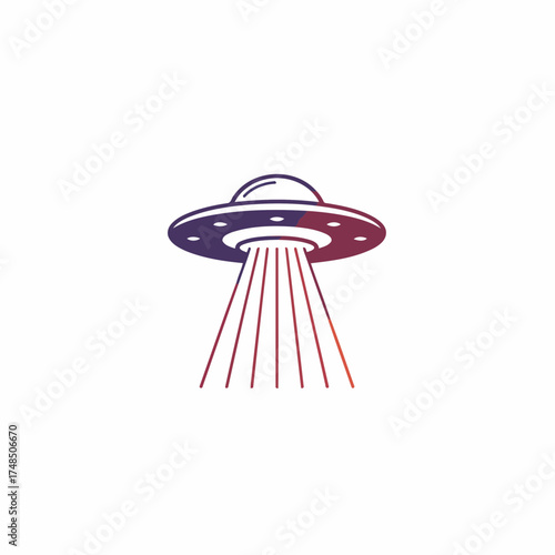 Minimalist Gradient UFO Abduction Beam Vector Illustration