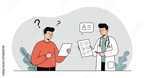 Doctor Explaining Medical Report to Patient Healthcare Consultation and Diagnosis Concept