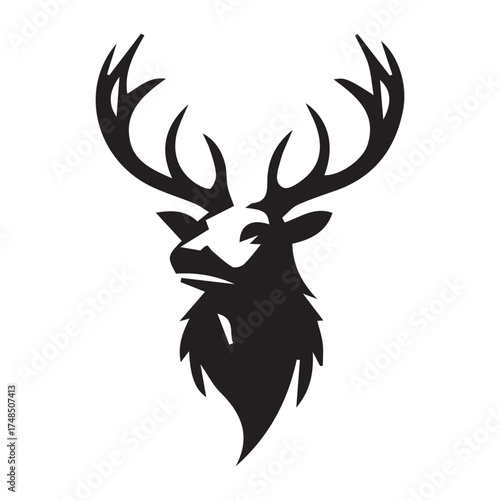 2d elk animal logo with white background