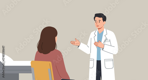 Doctor Explaining Medical Information to Patient in Consultation Room