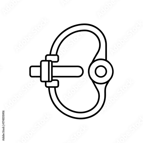 Outline carabiner with locking pin silhouette