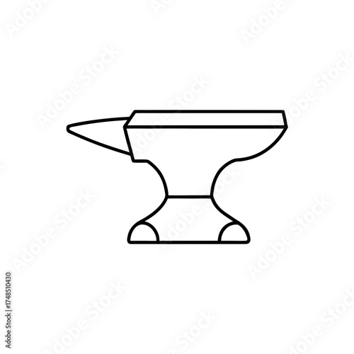 Simple outline drawing of an anvil silhouette