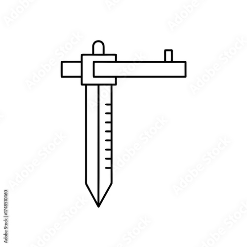 Illustration of a soil sampler tool silhouette