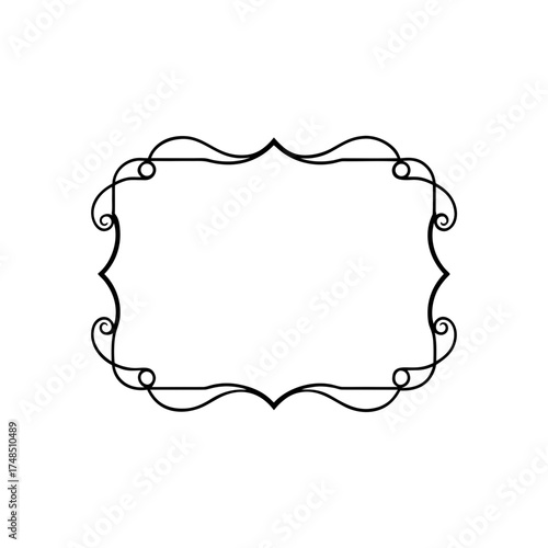 Ornate decorative frame in black ink silhouette