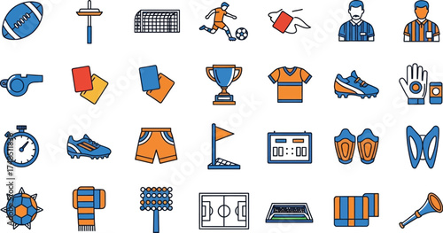 Soccer and Sports Icons Flat Style Collection