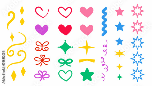 Comic doodle expression. Cartoon manga effect, speech bubble, lightning arrow, lightbulb idea, love and shock, angry emoji expressive symbol. Spiral, tears and stars. Vector set 