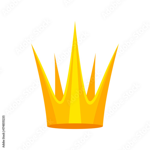 Royal crown illustration. Graphic stylized gold icon.