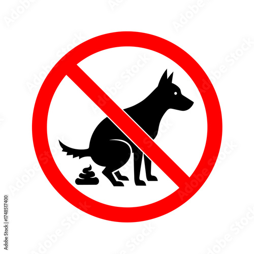 No dog pooping symbol for public areas and parks vector