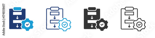 Procedures icon set collection multi-style.