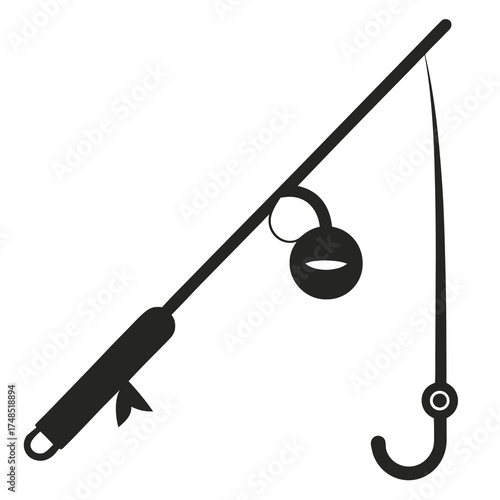 vector illustration of a fishing rod