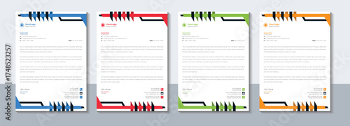 Company Corporate letterhead design template, Office, Vector illustration.