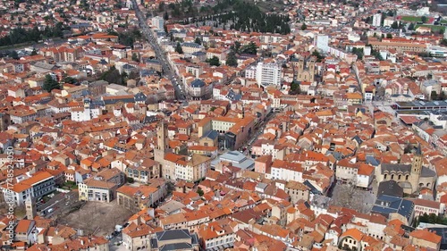 
Aerial view around the old downtown of the city Millau in France on a sunny day in early spring
