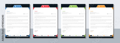 Company Corporate letterhead design template, Office, Vector illustration.