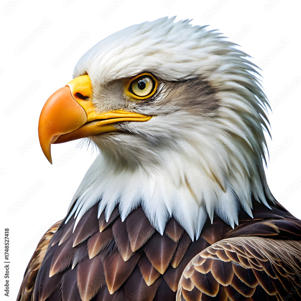 Obraz premium bald eagle on white background