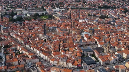 
Aerial view around the old downtown of the city Millau in France on a sunny day in early spring

