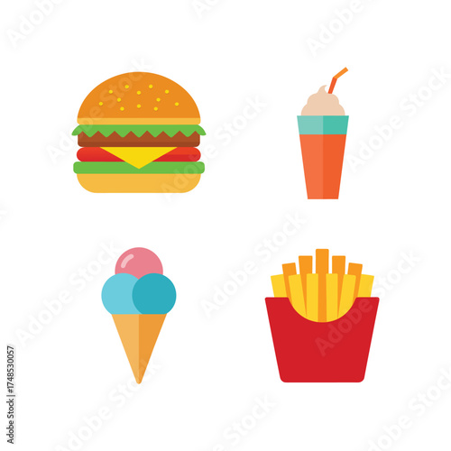 Flat Vector Fast Food Collection