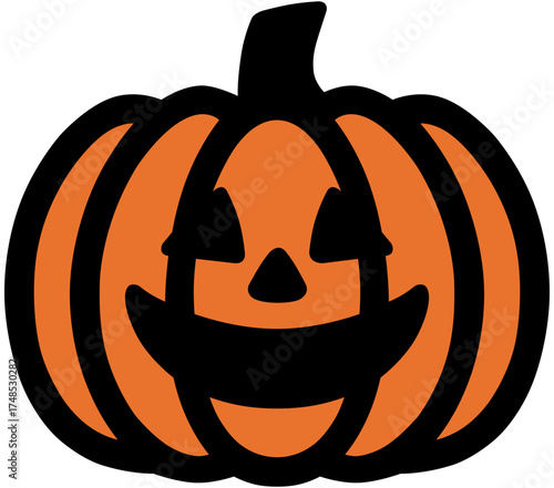 Minimalist Halloween Pumpkin Vector Illustration