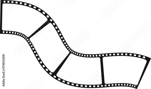 Film strip icon. film strip, Photographic film in retro style. Curved film strip. Cinema icons collection. tape photo film strip frame